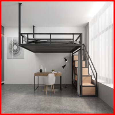 5. Hanging Elevated Loft Bed