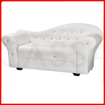 Isabella Double Arm Chaise Lounge Sofa White