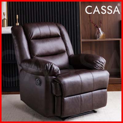 Cassa Altis PU Leather Fabric Recliner Armchair