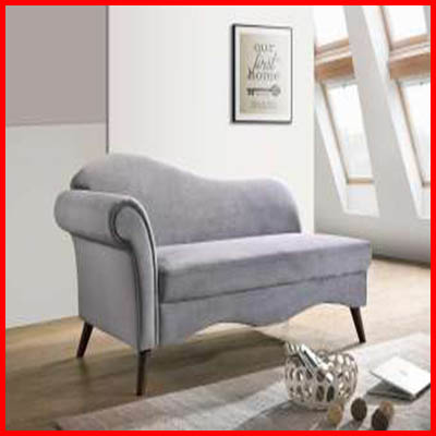 Recafi Furniture Velvet Chaise Lounge Double Seater Sofa
