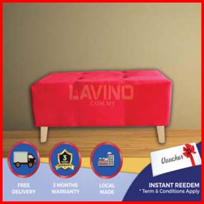 LAVINO Bingo Velvet Fabric 3FT Bench Chair