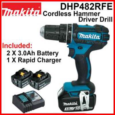 Makita DHP482RFE 18V Cordless Hammer Driver Drill