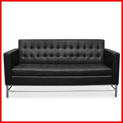 EVE 3 Seater Half Black Leather Sofa & Lounge