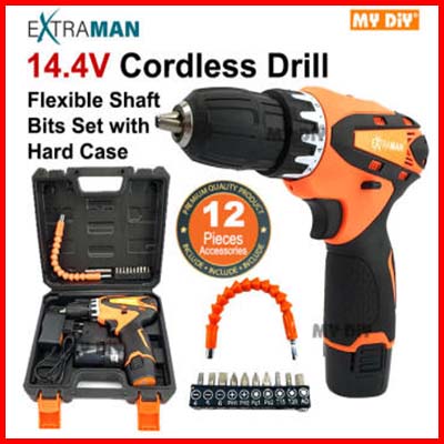 EXTRAMAN 14.4V Cordless Drill