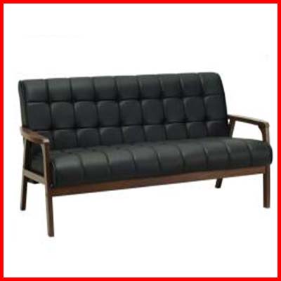UR HOMEBOOK Urhiace 3 Seater Sofa (Black Pu Leather)