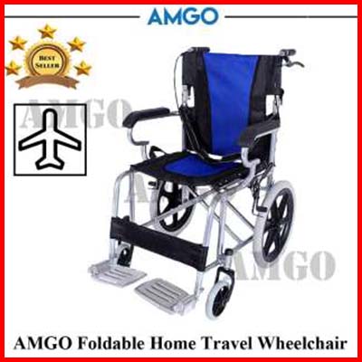 AMGO Portable Home Travel Folding Medical Wheelchair