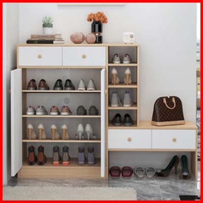 MIZONA Multilayers Functional Solid Wooden Shoe Cabinet