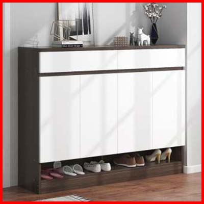 FOREVER Wooden 4-Doors & Drawers Shoe Cabinet