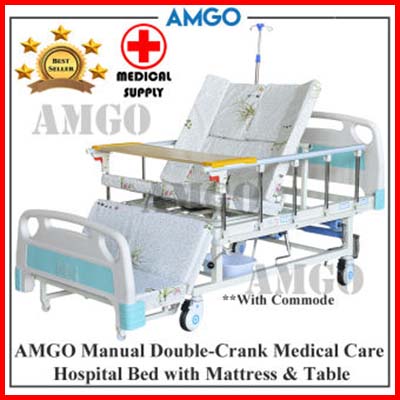 AMGO Manual Double-Crank Medical Care Bed
