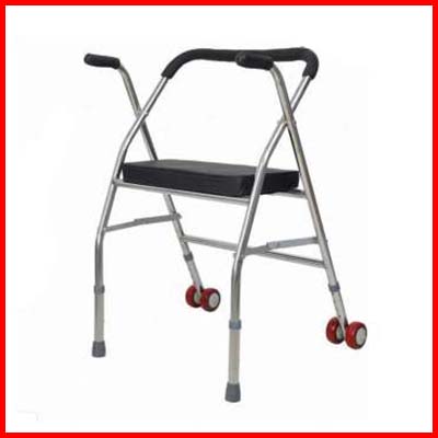 NaVa Foldable Walking Frame with Leather Seat & Wheels