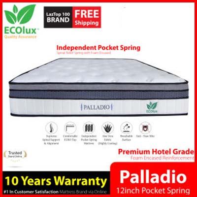 ECOlux Palladio Independent Pocket Spring Mattress with Coconut Fibre Layer and Foam Encased Reinforcement