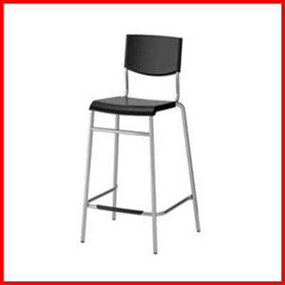 IKEA STIG Steel Easy Storage Stackable Bar Stool Chair with Backrest