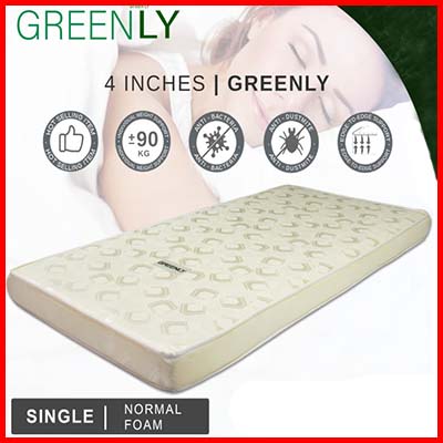 GREENLY Single Foam Mattress 4 Inch Thickness