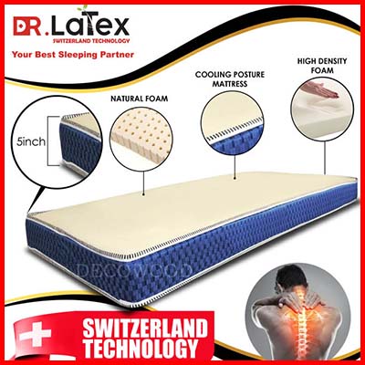 Dr.Latex Super Single - Spinal cure 5 Inches Natural Latex Foam Posture Mattress
