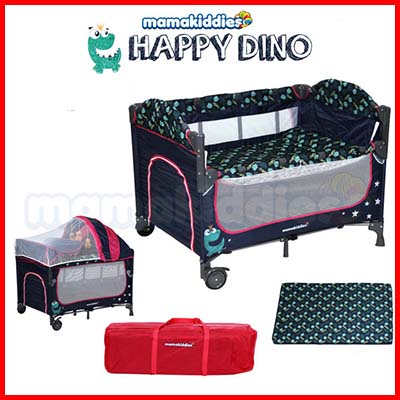 Mamakiddies Happy Dino Portable Infant Baby Cot