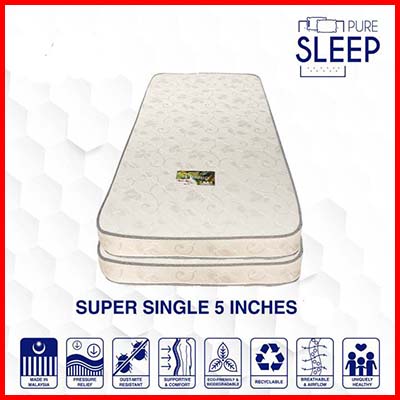 Pure Sleep Mattress Super Single 5 Inches White Series