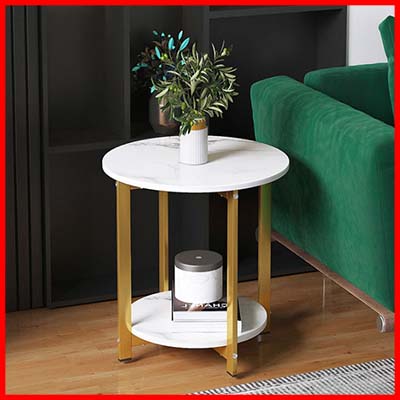 SOKANO 2 Tiers Round Shape Scandinavian Style Modern Side Table