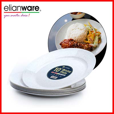 Elianware 10’' Marble (6 Pcs Set) Dining Plate
