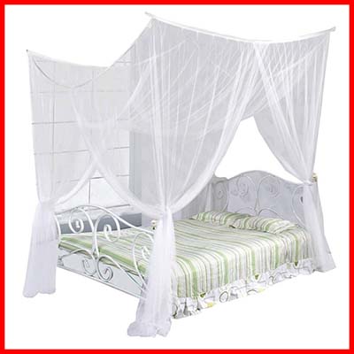 Mosquito Net Polyester Fabric Protection Bedding 4-Corner Bed Netting Canopy
