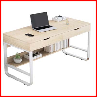 DorNordic Home Office Table Steel and Wood Computer Desk