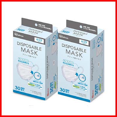 IRIS OHYAMA 30pcs Box Kids Mask Disposable White Face Mask