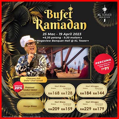 1. KL Tower Buffet Ramadan with Free Entrance to Skydeck
