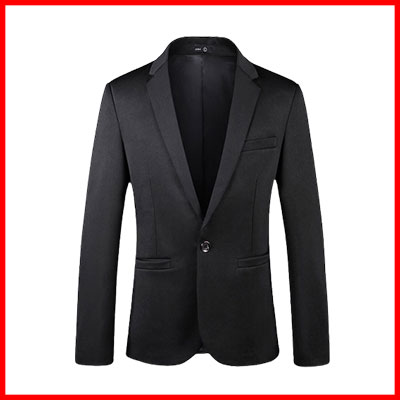 10. Men's 2-Button Black Slim Fit Blazer