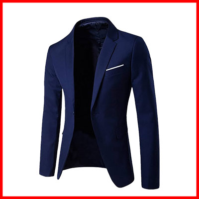 5. DEES Men Slim Fit One Button Single Breasted Notch Lapel Jetted Pockets Formal Suit Coat Blazer
