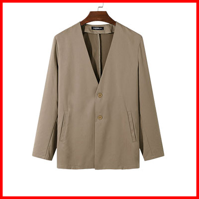 6. INCERUN Men Simple Style Fashionable V-Neck Long-sleeved Plain Loose Blazer