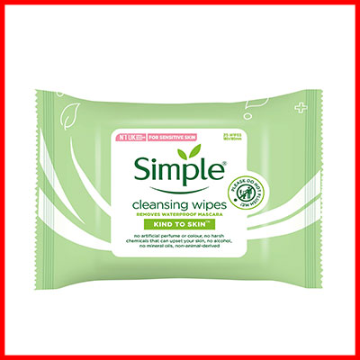 1. SIMPLE Kind to Skin Cleansing Facial Wipes