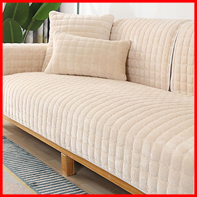 3. Skin-Friendly Plush Sofa Cover