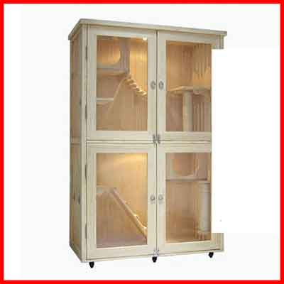 7. Nordic Style Solid Wooden Cat Cage